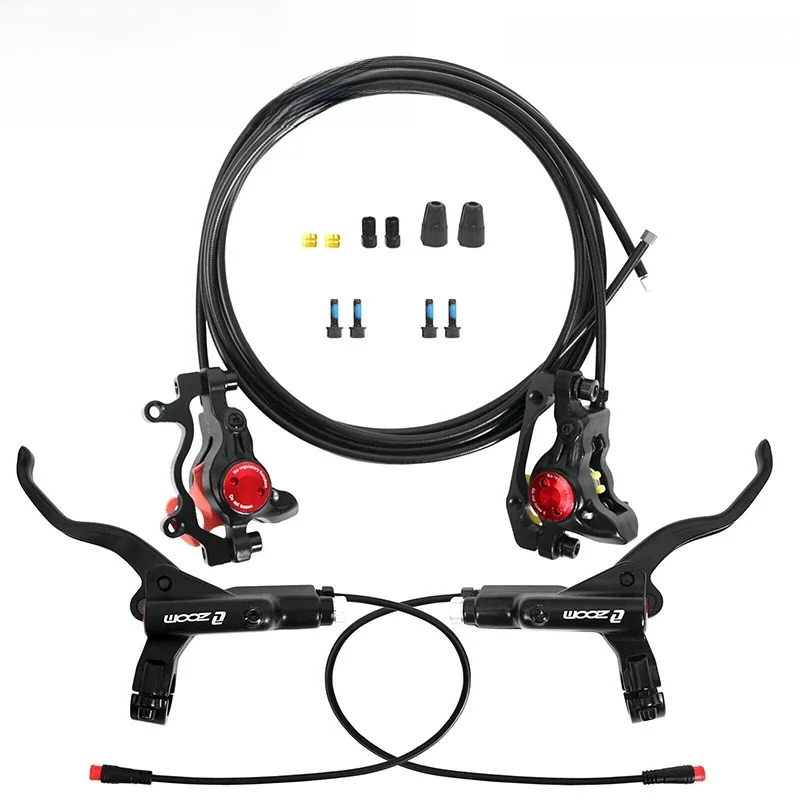 ZOOM Fiets Hydraulische Remset 1100/1850mm 2-zuiger Oliedruk MTB Schijfrem voor Scooter E-Bike Mtb Vouwfiets BMX Cyclus - afbeelding 2