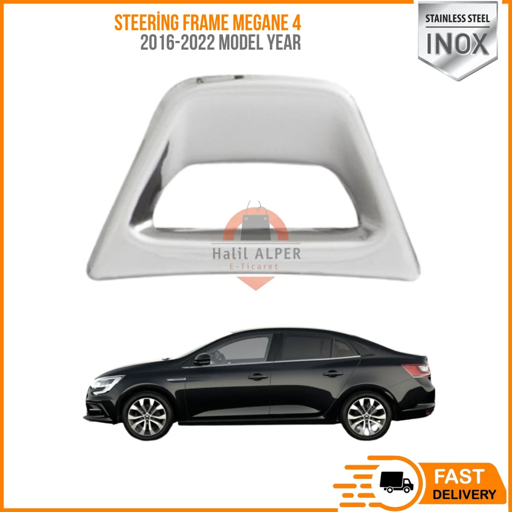 

For Steering Frame Megane 4 Stainless Steel Gray Trim Sticker Megane 4 HB Sedan Interior Car Accessories 2016-2022