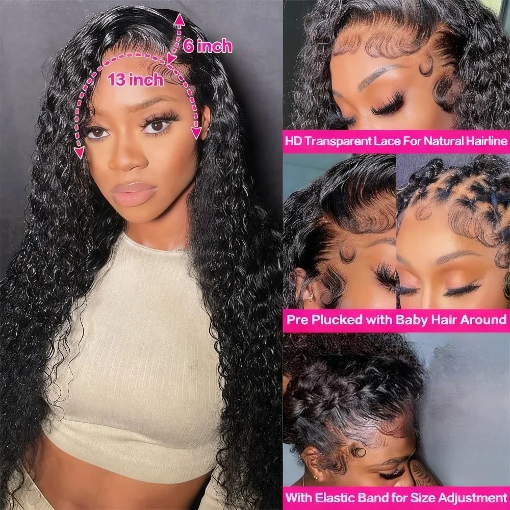 13x6 hd peruca dianteira do laço cabelo humano 200 densidade jerry encaracolado peruca sem cola para mulher natural olhar peruca pré-corte para fácil usar