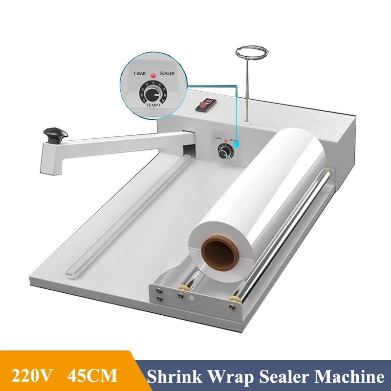 45CM Shrink Wrap Sealer Laminating Machine/ Heat Gun 530W Film Available Roll For PVC POF Film Books Toys Food