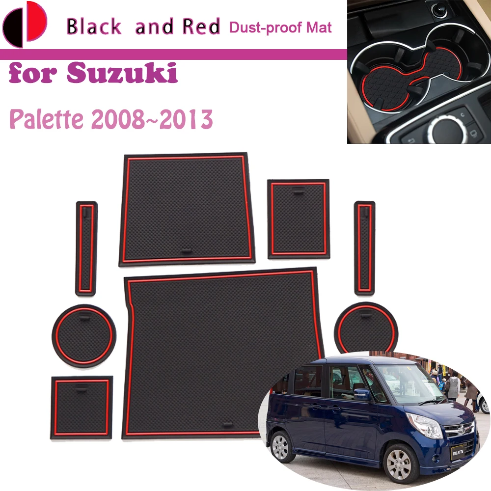 Rubber Door Groove Mat for Suzuki Palette Mazda Flair Wagon Nissan Roox 2008~2013 Cushion Gate Storage Slot Dust-proof Sticker