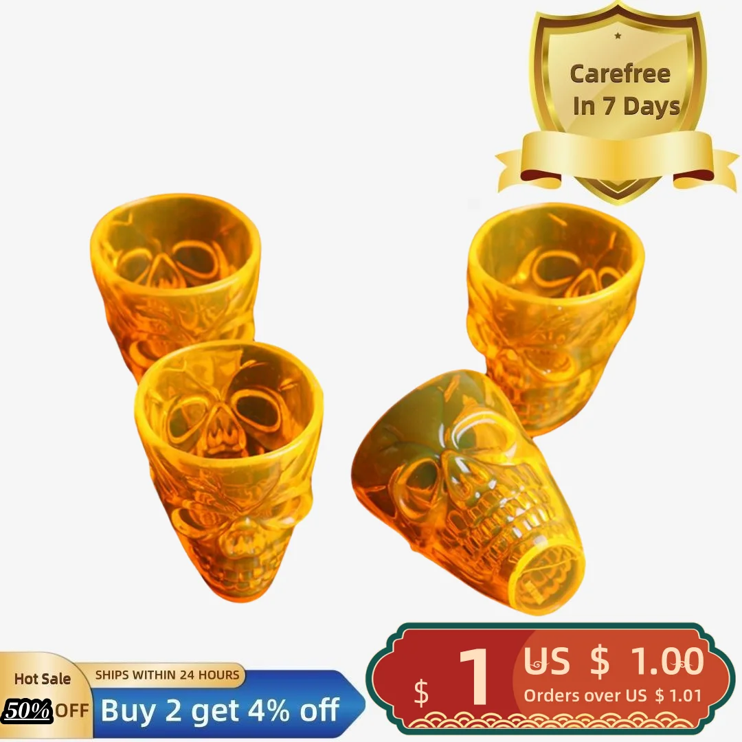 

4Pcs Halloween Skull Water Cup Exquisite Workmanship Versatile Drinkware Cup for Home Festive Decoration