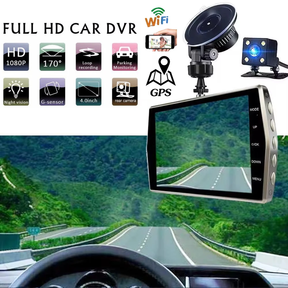 Dash Cam WiFi GPS Car DVR 1080P Car Video Recorder Vehicle Black Box Rear View Car Camera Night Vision Dashcam Car Accessories