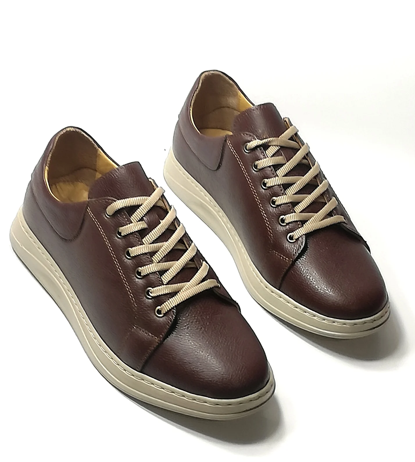 men's dark brown genuine calfskin light sole dyeable casual shoes flamboyant new season flamboyant modern standard mold