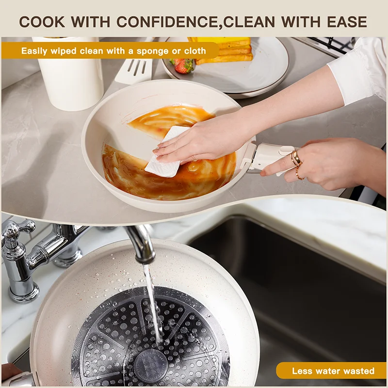 21-Piece White Ceramic Cookware Set 5