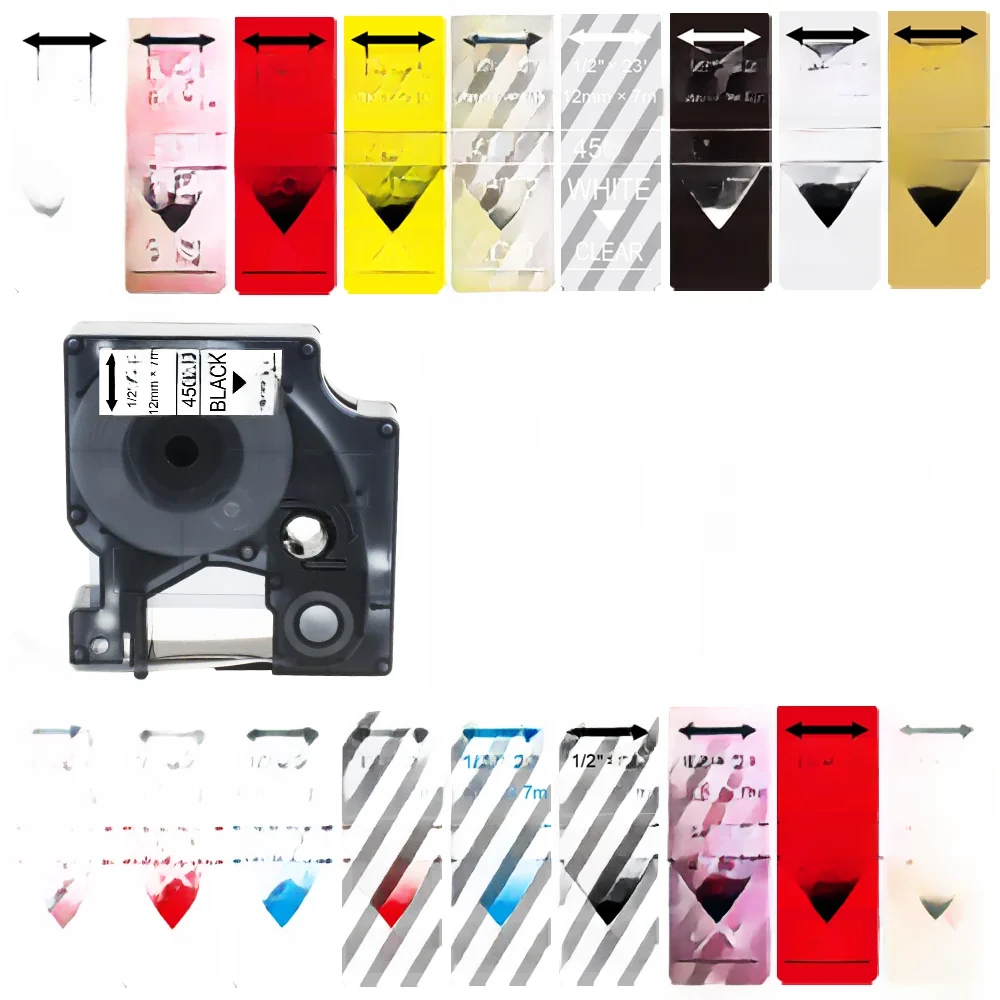 1 pièce, ruban adhésif compatible Dymo D1 6/9/12mm, 45013 40913 43613, 45010 45016 45018, pour étiqueteuse Dymo LabelManager 160 280