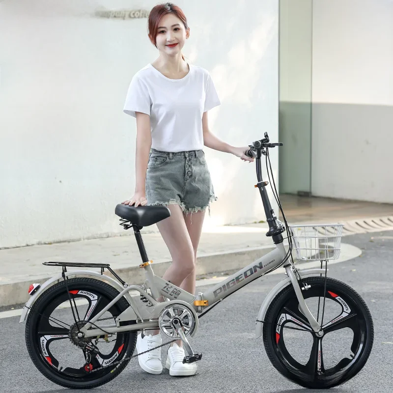 AliExpress Folding bicycle 20 inch 22 inch ultra lightweight carrying male and female student adult shock absorber variable speed small