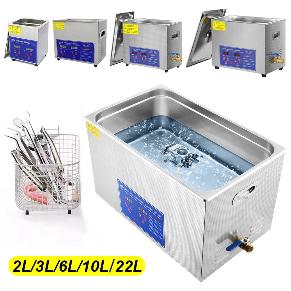 Nettoyeur à ultrasons 2L 3L 6L 10L 22L, machine de nettoyage à ultrasons, bain à ultrasons pour lunettes, bijoux, prothèses dentaires, appareils de rétention, nettoyeur de lentilles, machine de lavage à ultrasons