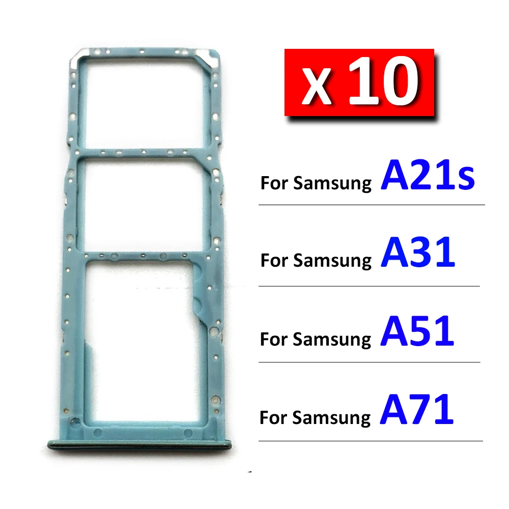 10Pcs/Lot,  New For Samsung A21s A31 A51 A71 Nano SIM Card Holder Tray Slot Holder Adapter Socket