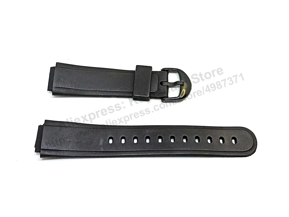 15mm Black Rubber watch band / strap comp. Casio AW-30 ,  AW-33 ,  AW-34 , AW-35 ,  AW-43 ,  AW-51K ,  SWC-03  ,  EB-3008