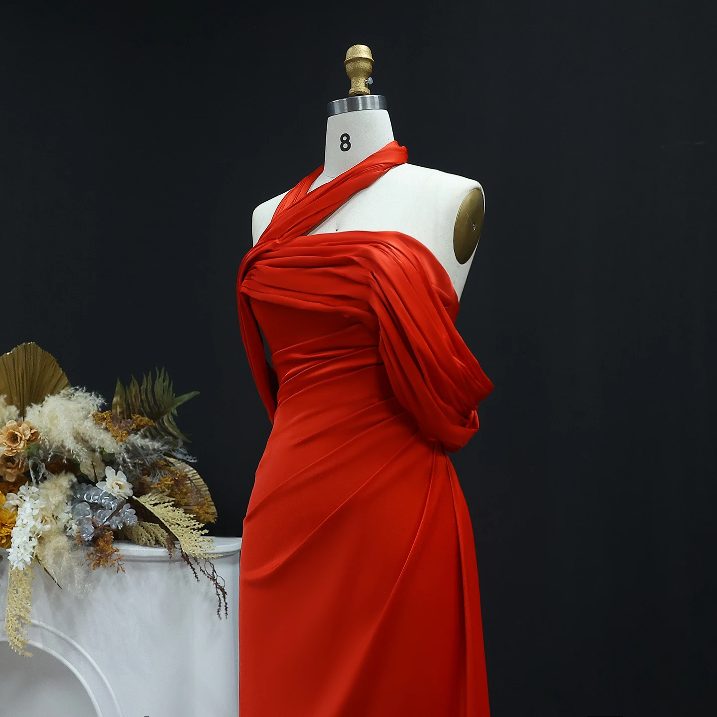 Sharon Said Dubai Halter złota suknia wieczorowa na jedno ramię elegancka syrenka arabska dla kobiet ślubne suknie wizytowe SF053 dostosowane