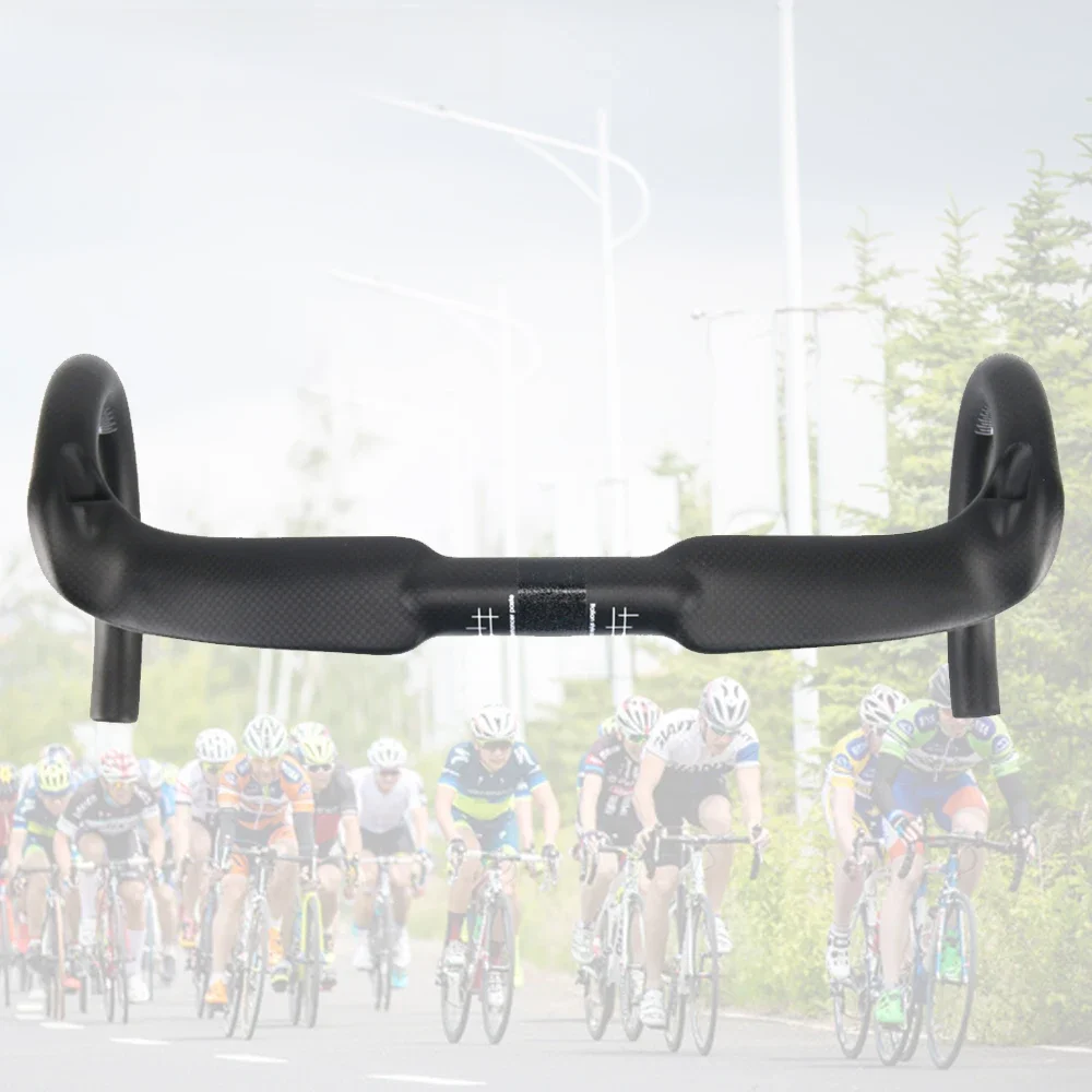 AERONOVA Carbon Road kierownica rowerowa 31.8 nawijanie roweru kierownica 3K/UD kierownica rowerowa z włókna węglowego Road Bike Drop Bars — zdjęcie 2