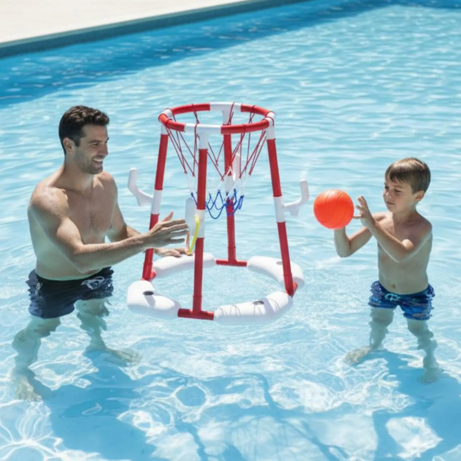 Schwimmender Basketballkorb für den Pool – Eltern-Kind-Spielzeug, Kinder-Poolkorb, Schwimmspielzeug, einfache Montage, kostenlose Einrichtung