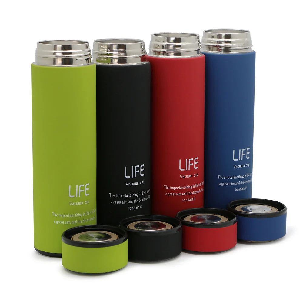 شراء 550 مل ترمس من الفولاذ المقاوم للصدأ 304 أزرق مع مصفاة قابلة للإزالة | يبقي المشروبات الساخنة أو الباردة | تصميم مريح، مضاد للانسكاب وغير قابل للانزلاق | مثالية للمكتب وصالة الألعاب الرياضية والسفر #4