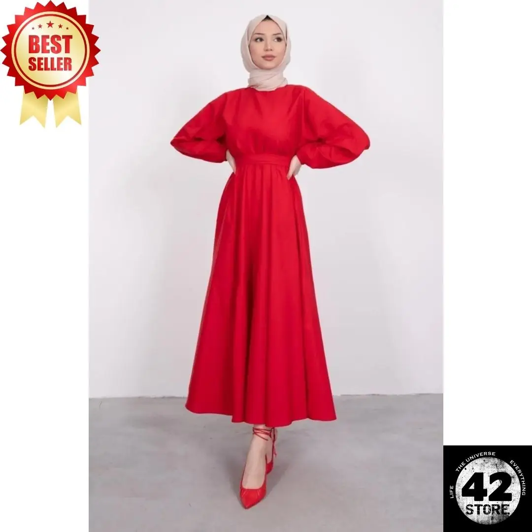 Seasonal Red Hijab Dress