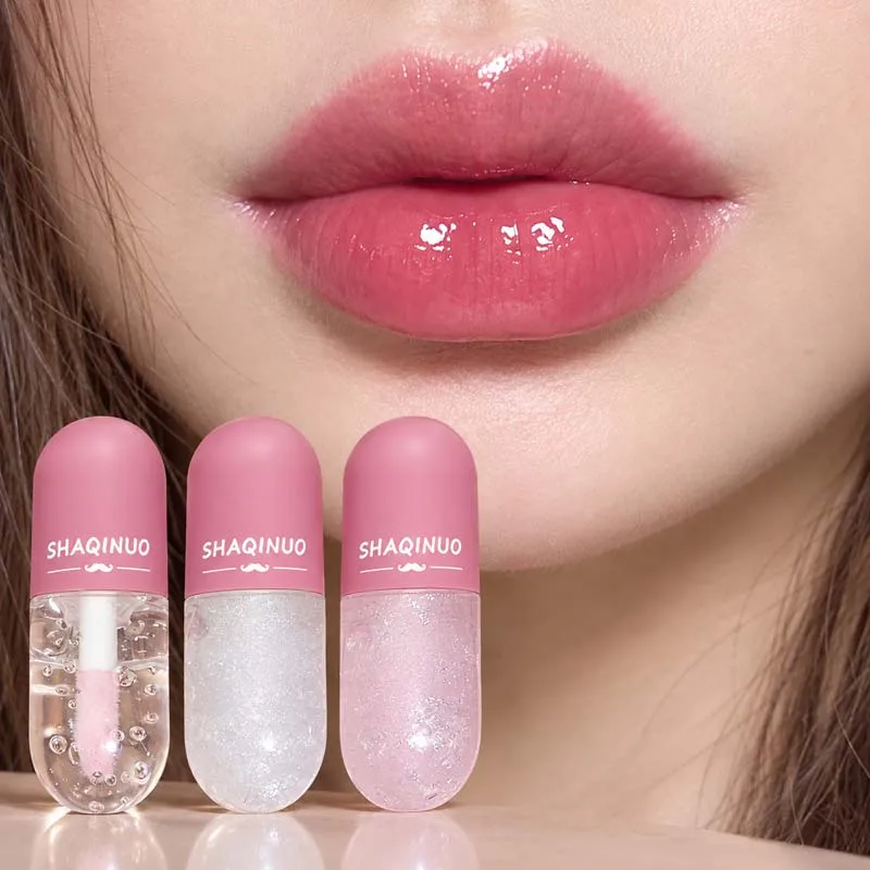 SHAQINUO 3PCS Lip Gloss Set Color Changing Clear Shimmer Rosy Tint Hydrating Plumping High Shine Non-Sticky Lip Oil Gift Set