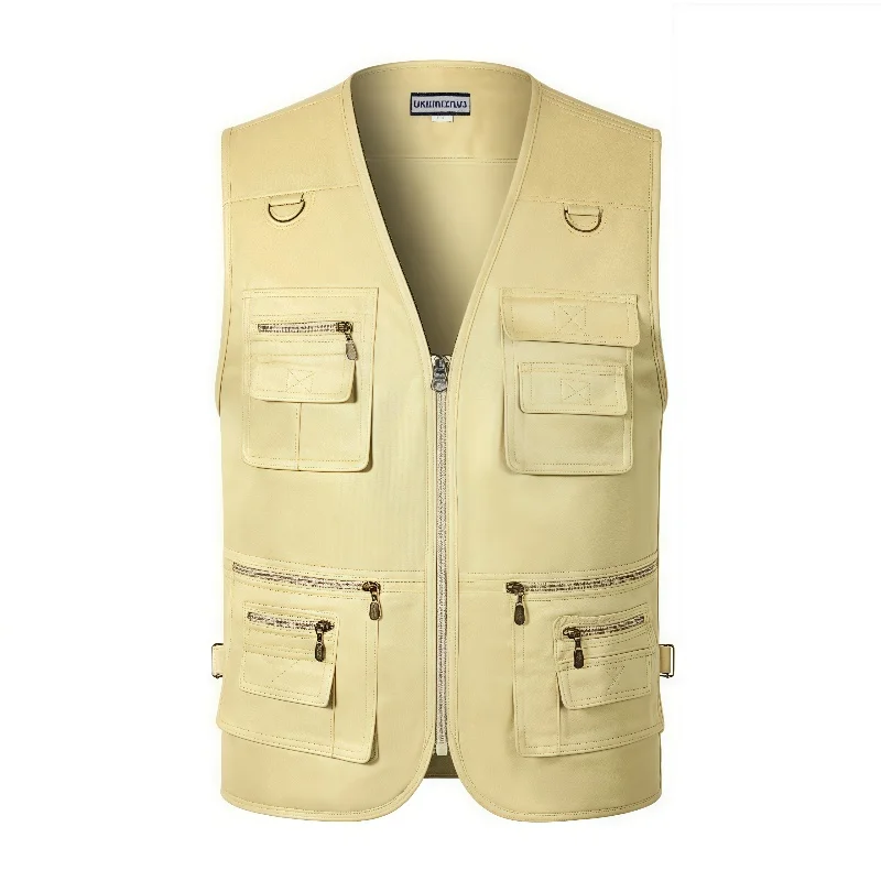Work and leisure all-match summer new unisex vest multi-pocket vest high-end custom logo printed brand text