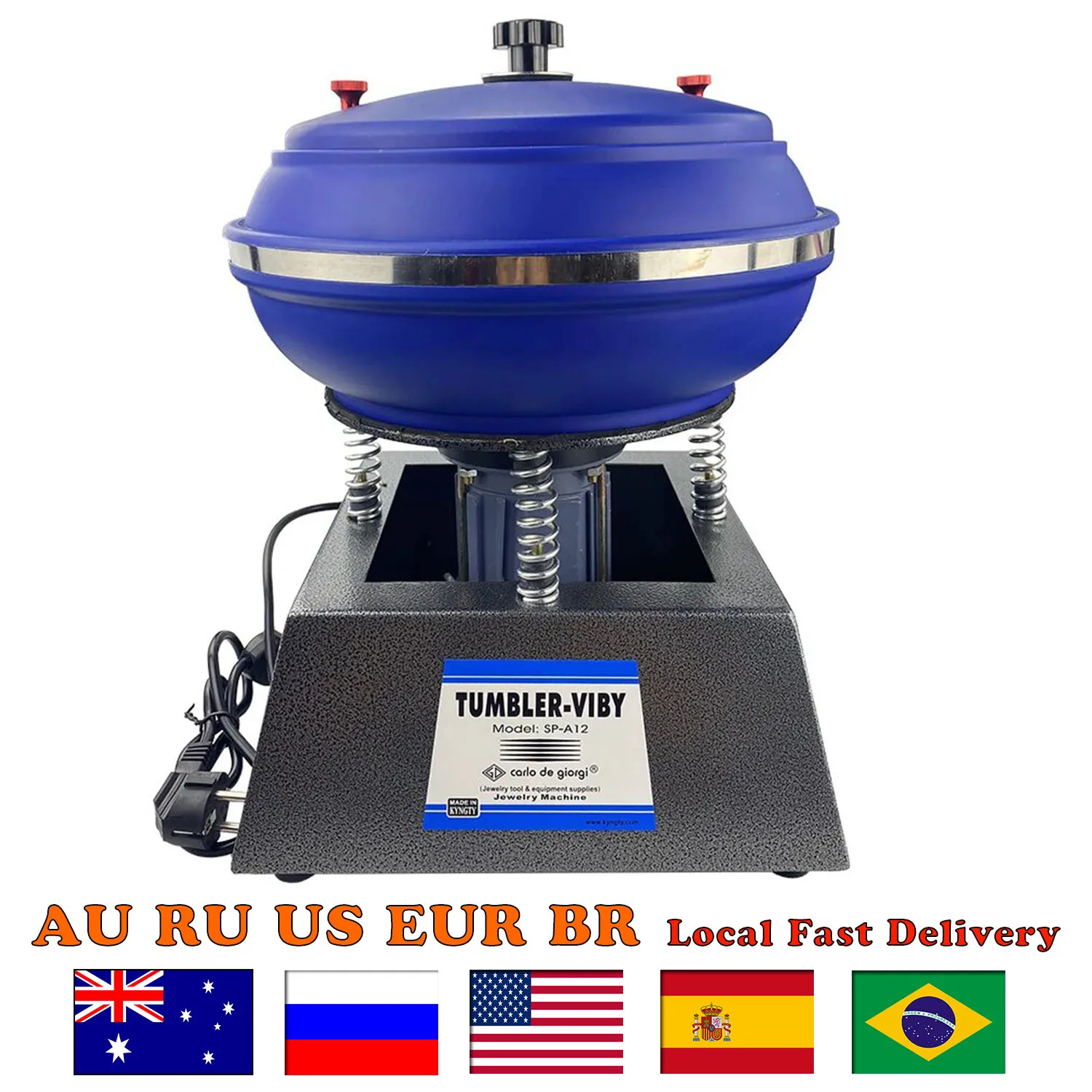 12 Inch Vibratory Tumbler Polisher Parts Tumbler Machine Bowl Tumbling Polishing Machine for Polishing Small Metal Parts Jewelry