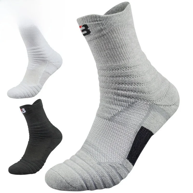 AliExpress 2 Pairs Large Plus Mens Outdoor Sports Elite Basketball Sock Cycling Compression Socks Cotton Towel Bottom Men's Socks Size47,48