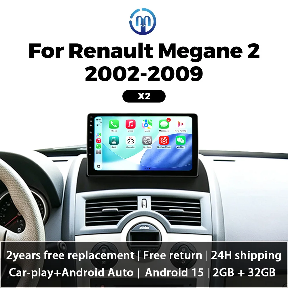 NaviFly Car Multimedia Player Android Auto For Renault Megane 2 2002-2009 2 Din Car Radio FM Wireless Carplay GPS WiFi BT SWC