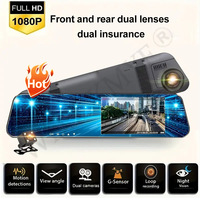 4.3inch Ultra-thin Rearview Mirror Car DVR 1080P Video Recorder Dash Cam for Cars Front Rear View Camera Black Box Car Assecory