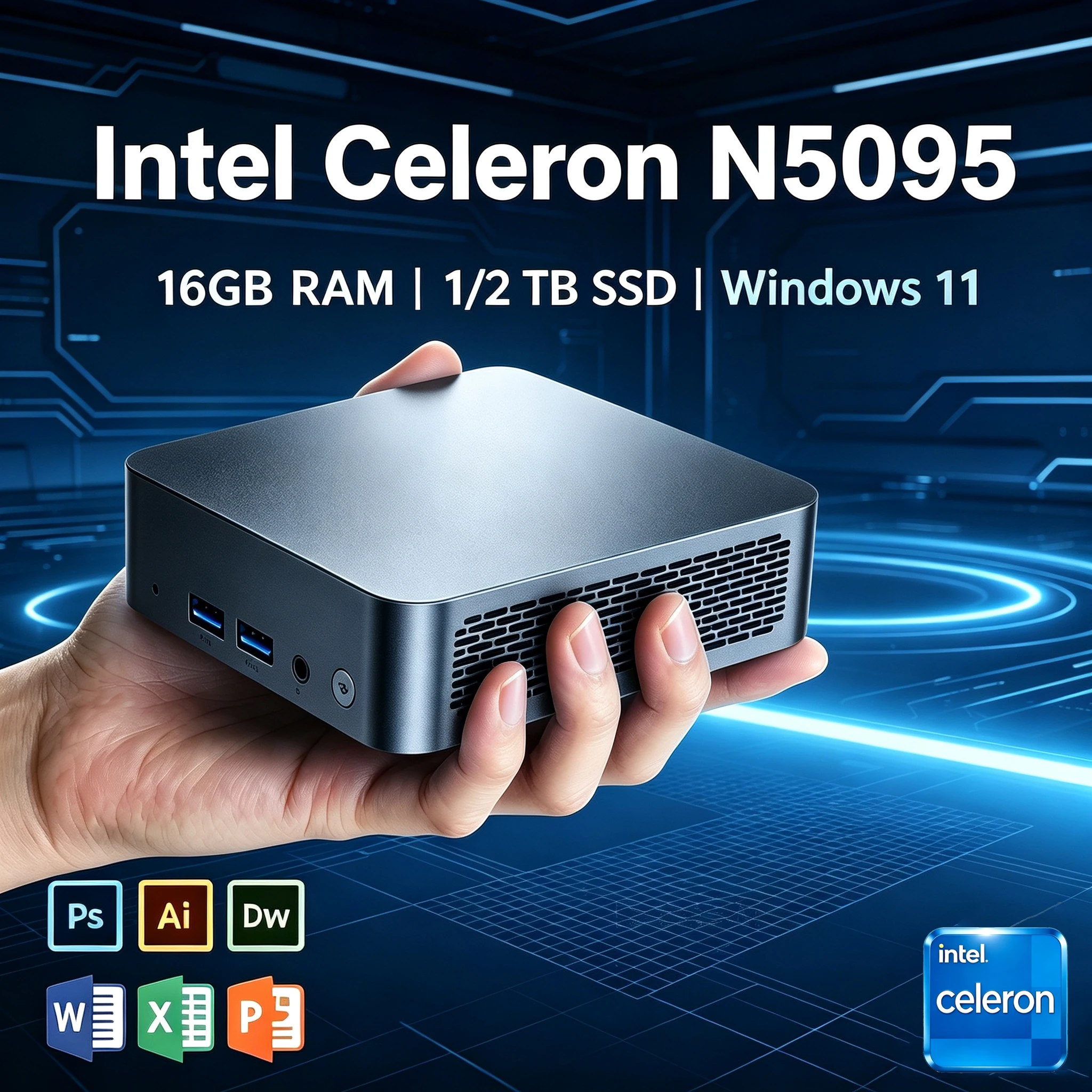 Mini PC Intel Celeron 16GB RAM 512GB SSD