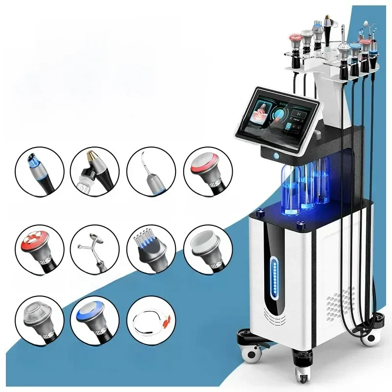 Zuurstof Hydra Dermabrasie Multifunctionele Face Lifting Huidverzorgingsmachine Gezichts Ultrasone Reiniging Verjonging Verwijderen Mee-Eter - afbeelding 2