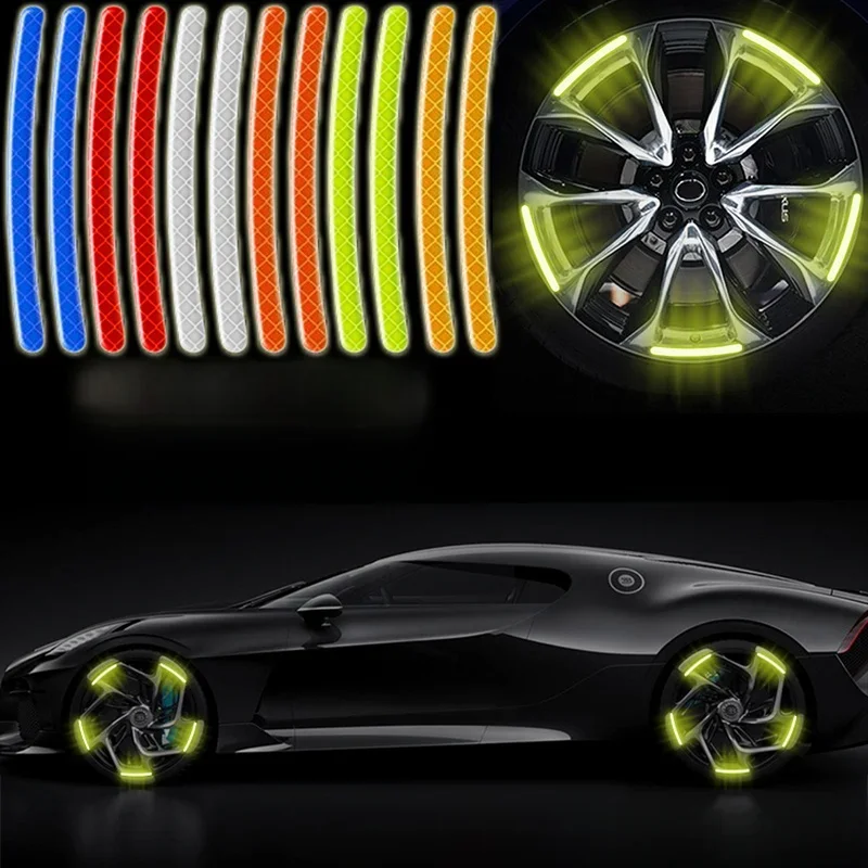 AliExpress NONE 20Pcs Car Wheel Hub Reflective Stickers, Roadway Safety Reflective Strip For Auto Car Motorcycle Bicycle