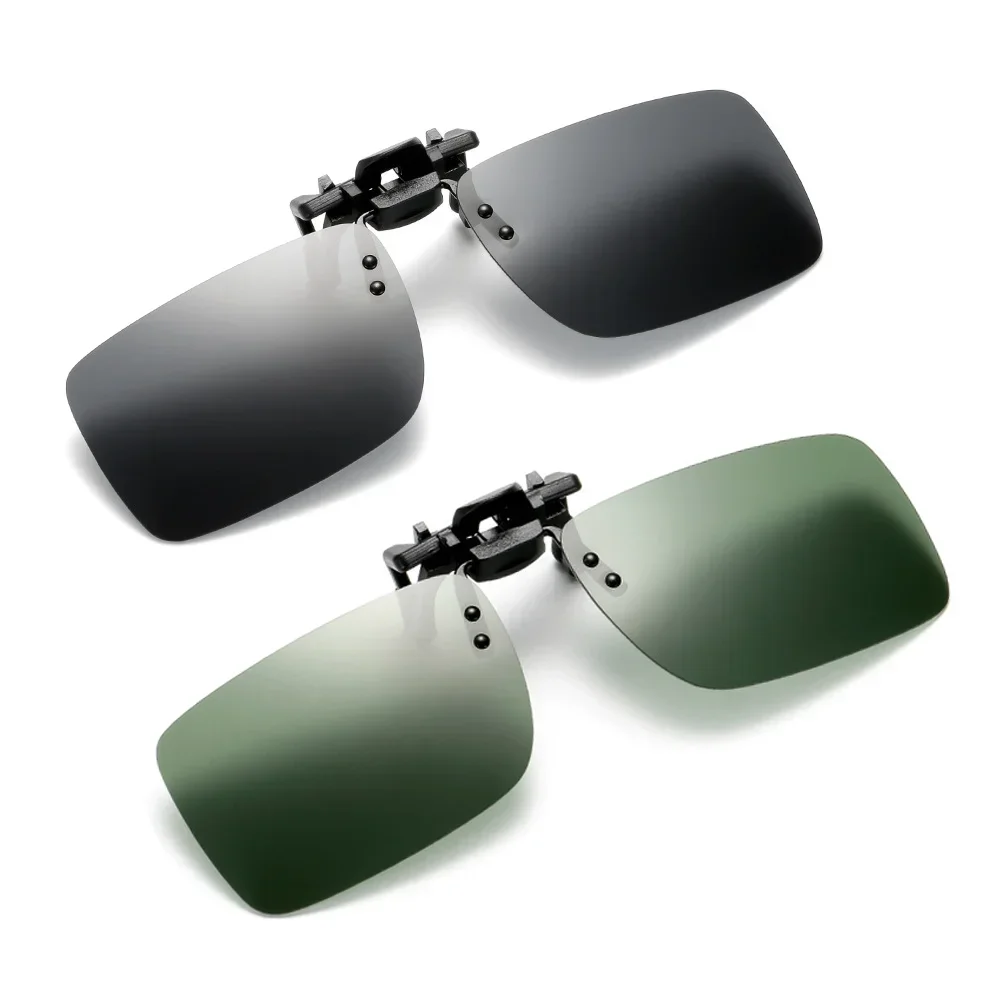 VIVIBEE-Lunettes de soleil polarisées à clip pour hommes et femmes, lunettes de conduite classiques, style carré noir, lunettes de soleil rabattables pour la pêche, UV400