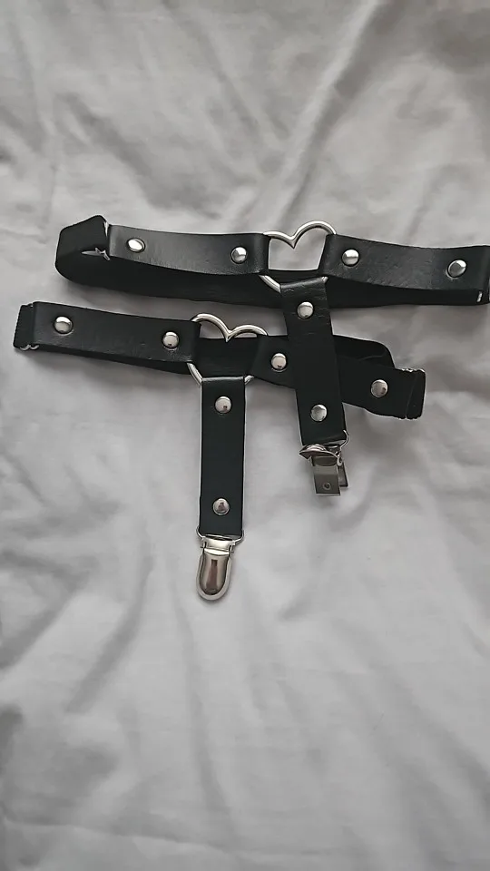 Women Sexy Leather Thigh Garter Belt Pu Punk Elastic Harness Leg Strap Goth Stocking Leglet Belt Garters Suspender For Girl photo review