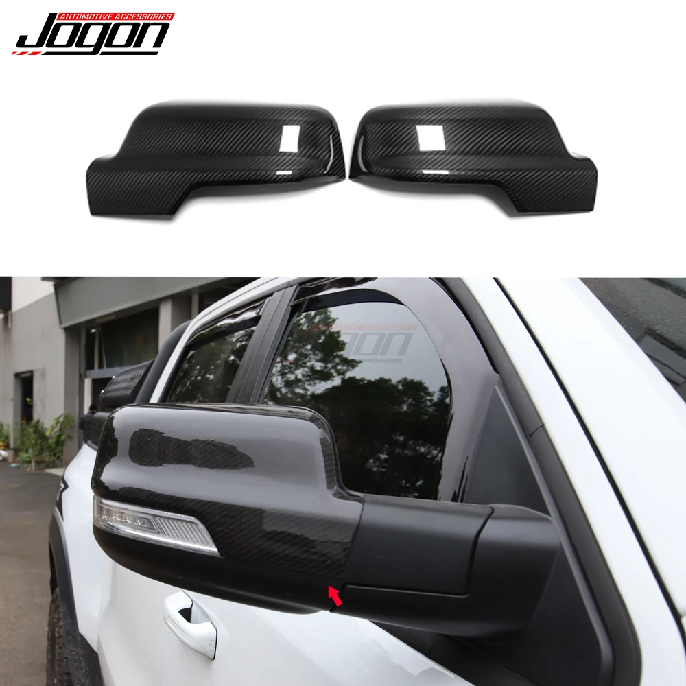 For Dodge Ram 1500 2500 All Edition Fifth Generation 2019-2023 Wing Mirror Cover Rearview Mirrors Caps Shell Dry Carbon Fiber