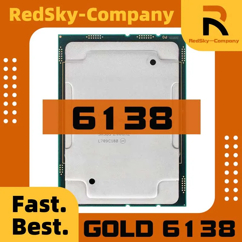 Gold 6138 2.0GHz 27.5MB Smart Cache 20-Cores 40-Thread 125W LGA3647 CPU Processor