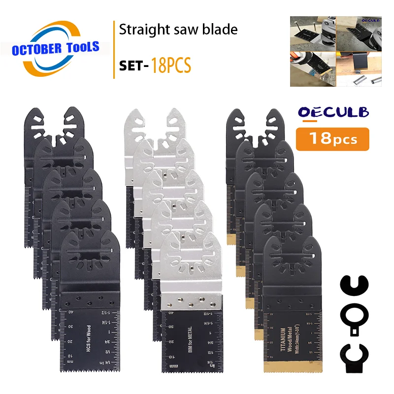 

18-Piece Reciprocating Saw Blade Set for Wood & Metal Cutting - Quick Change Shank for Power Saws - Home Repair & Construction T