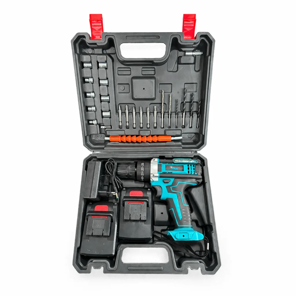 Set de taladro percutor inalambrico, con 2 baterias 21V 1,5 Ah, 25+3 Ajuste de Par, 2 Velocidad, Don Feliz