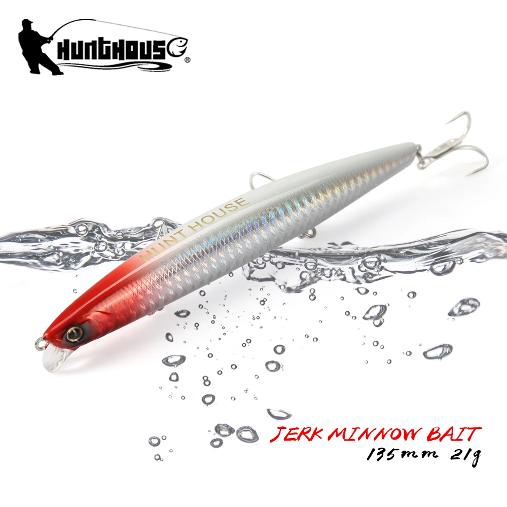 

Hunthouse Minnow Fishing Lures 135mm/21g Balance Casting System Bait Floating Wobblers For Bass Pike Trout Fish Tackle