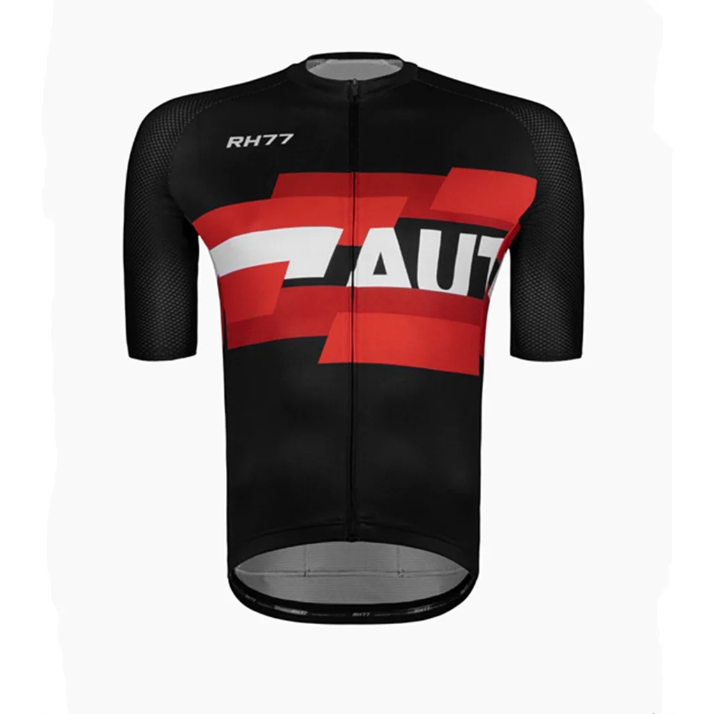 RH77 Seventy Seven Cycling Jerseys Men\'s Short Sleeve Breathable Lightweight Aero Bicycle Shirts Roup Ciclismo Maillot Race Tops