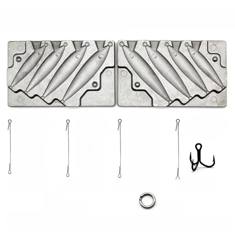 Adygil DIY wędkowanie 121 sztuk Jig przynęta mold Combo 45g 60g 80g 100g 4 ubytki — zdjęcie 2
