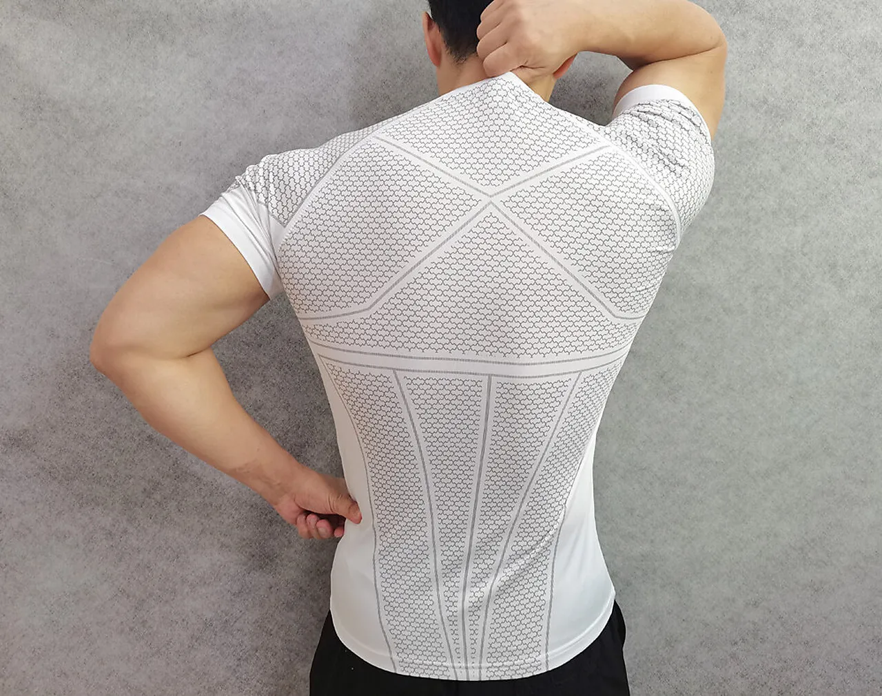 Herren Muskel-Sportshirt Schnelltrocknend Eng Anliegend Kurzarm Fitness Laufshirt Bodybuilding Freizeithemd – Detail 23