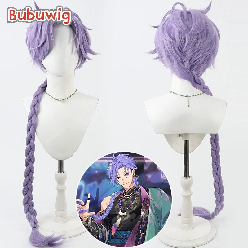 

Bubuwig Синтетические волосы Kuya Парики для косплея Game NU: Carnival Kuya Длинный прямой светло-фиолетовый плетеный парик 100 см Термостойкий