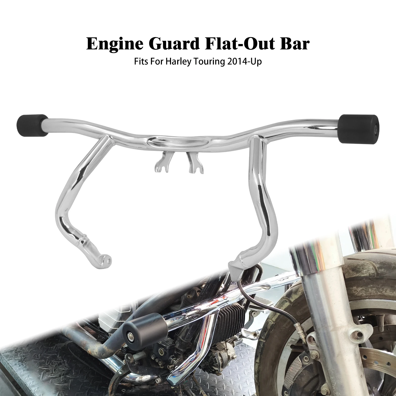 

Motorcycle Impact Resistant Chrome Flat Out Engine Guard Crash Bar For Harley Road Street Glide FLHXS 2014-2025 Free Shipping