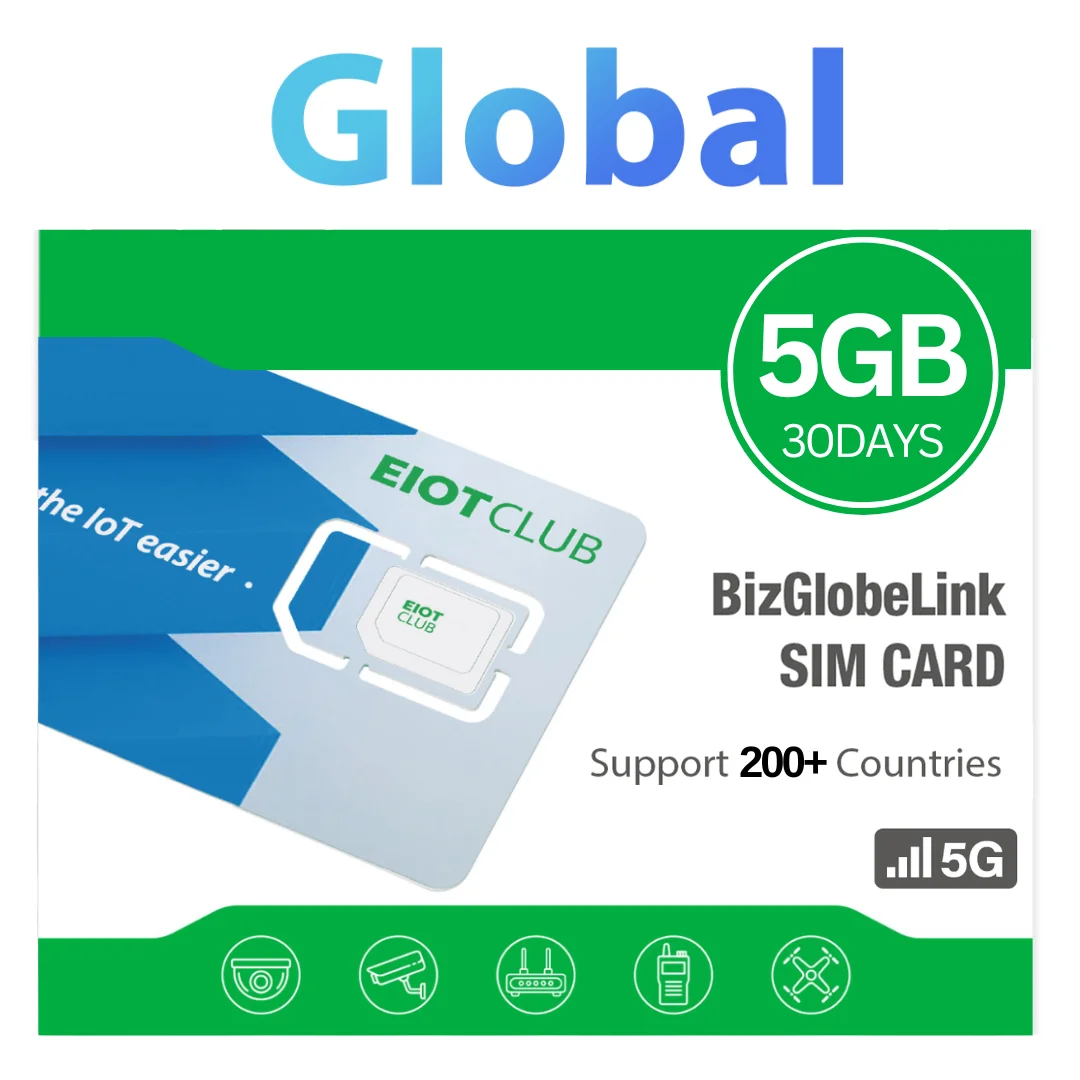 EIOTCLUB International SIM Card - 5GB 30DAY, High Speed 5G/4G Global Travel SIM, Global Coverage 200+ Countries, No Contract Fee