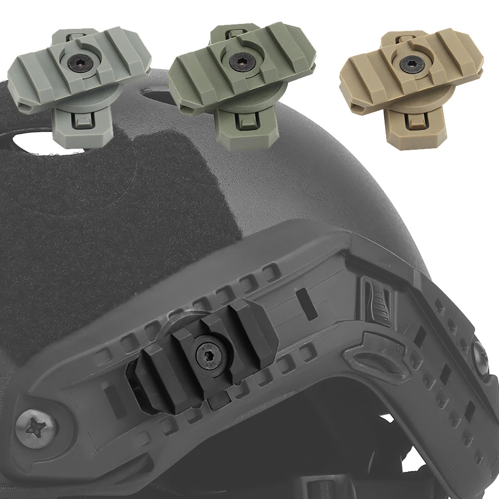 

2 шт., тактический шлем, адаптер для крепления на боковую направляющую, уличная охотничья стрельба, вращающаяся на 360 градусов прямая направляющая для направляющей 19 мм