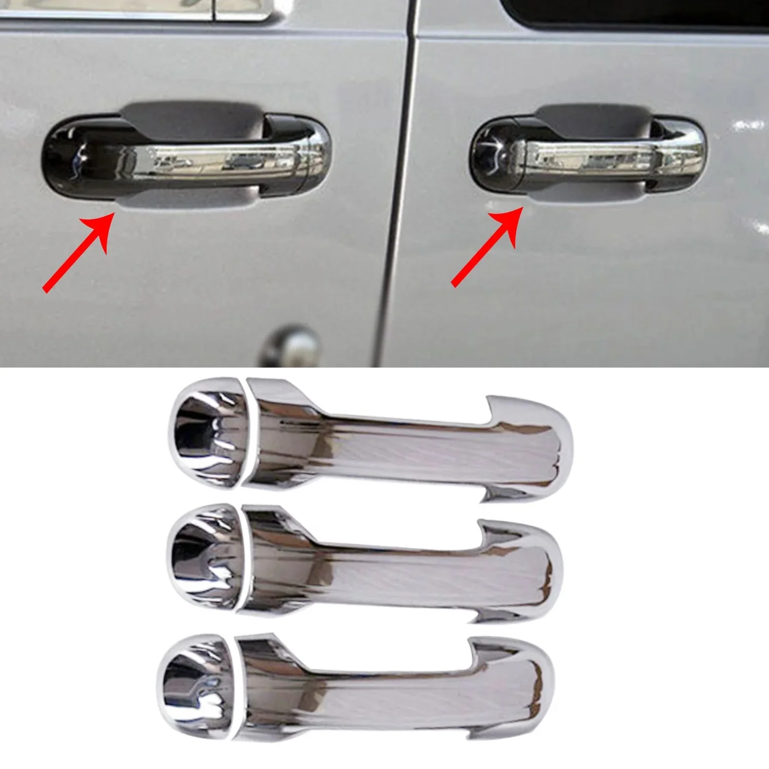 Chrome Door Handle Covers For Ford Tourneo Connect 2002-2013 Chrome Door Handle Covers For Ford Tourneo Connect 2002-2013