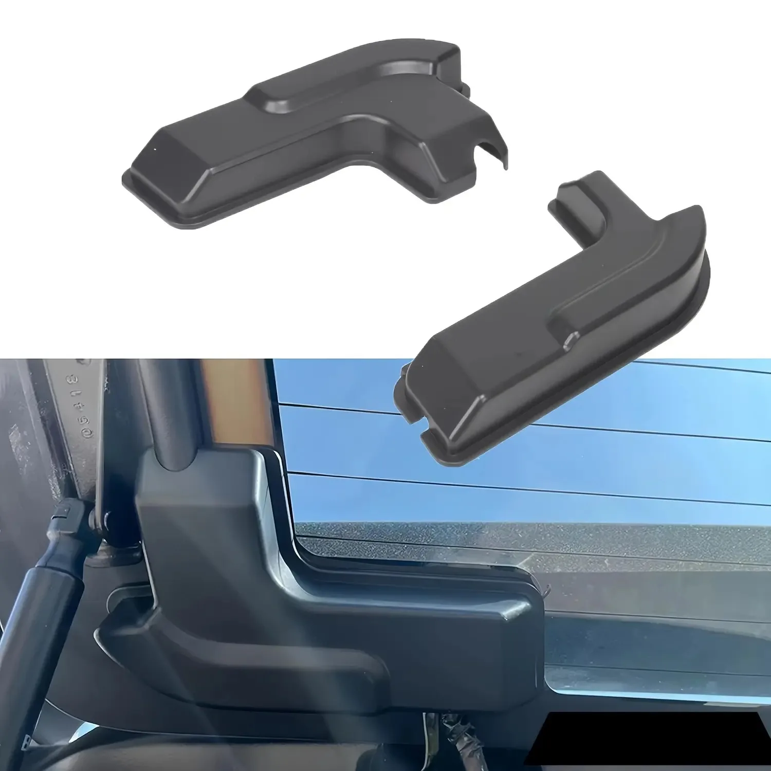 Rear Defogger Cable Cover Set of 2 - Black Carbon Fiber ABS Plastic Peel-and-Stick Car Interior Moulding, Sun Protection Wire Concealment Accessory for Jeep Wrangler (JL), Wrangler 4xe 2018-2026 Automotive Car Accessories