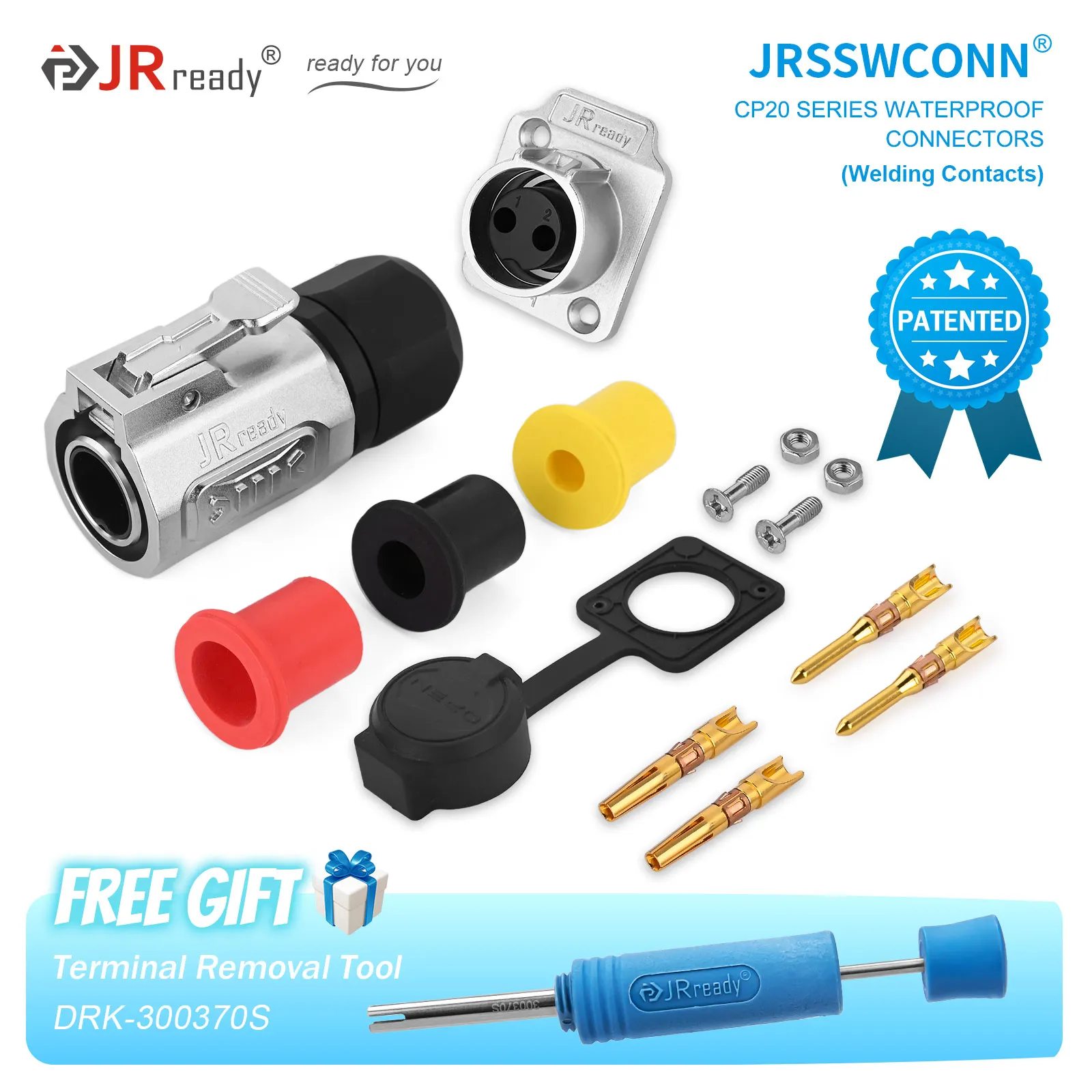 JRready JRSSW CP20 Series 2-Mounting Hole 2,3,4-Pin  Soldering Type Metal / Plastic Plug & Socket Waterproof Connectors