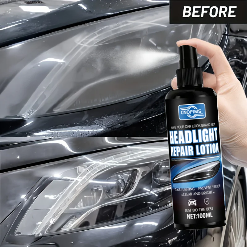 Headlight Yellowing Removal Spray – Removes Yellowing and Protects Headlights, Providing Long-Lasting Protection. While Removing