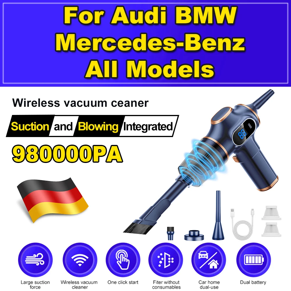 Car Vacuum Cleaner Mini Cordless Handheld Cleaning Machine Powerful Wireless Portable Vacuum Cleaner For Audi BMW Mercedes-Benz