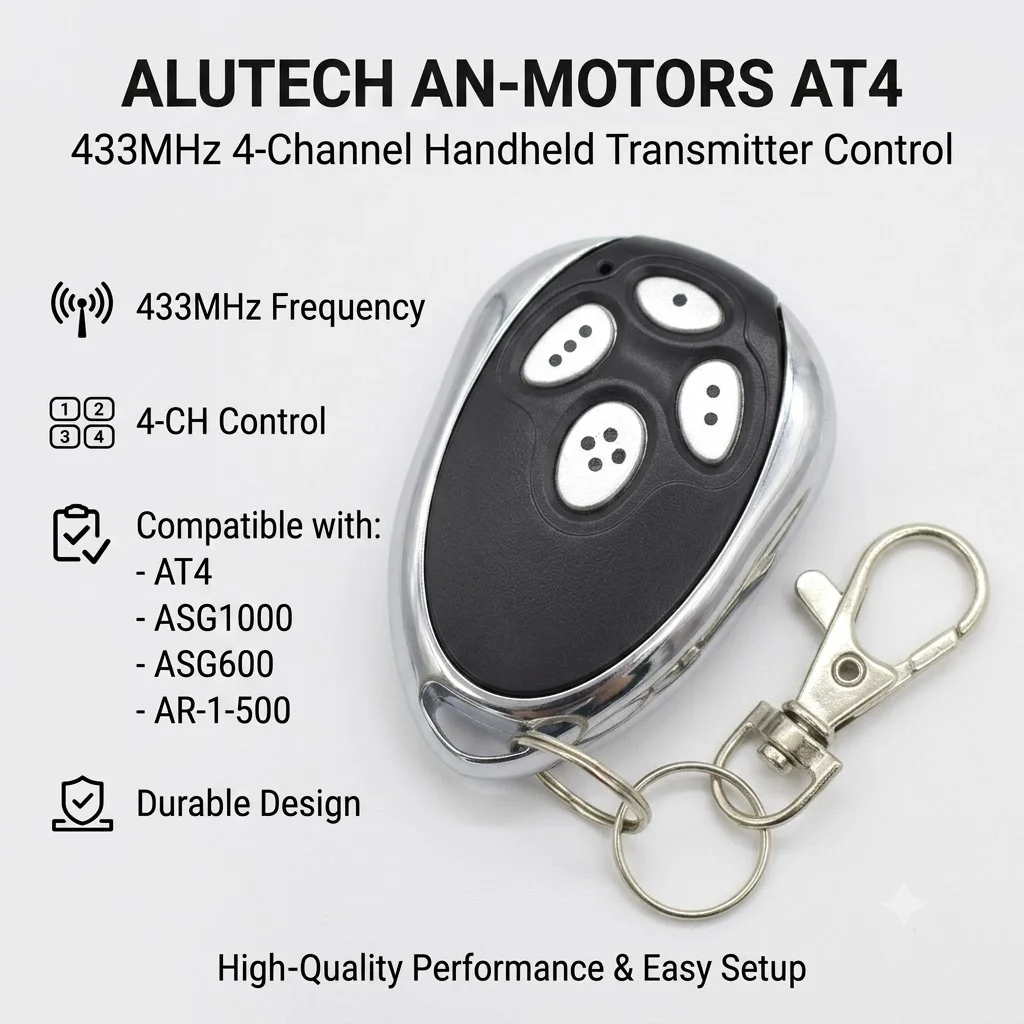 Garage Remote Control Command Transmitter Control Alutech AN-Motors AT4 ASG1000 ASG600 433MHz 4CH Alutech AT-4 AR-1-500
