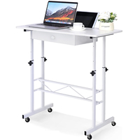 GTPLAYER Height adjustable desk, computer table laptop table with drawers, table height adjustable 80*50 *(73-115) cm