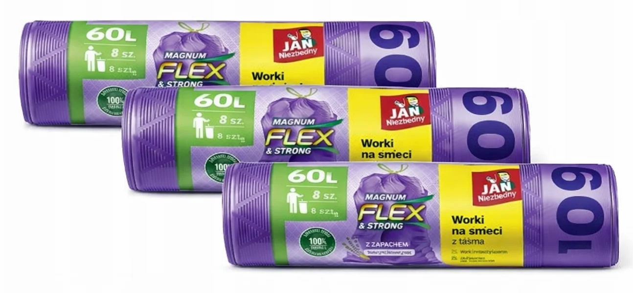 3x Jan Necessary Müllsäcke mit Lavendelband 60L 24 Stück